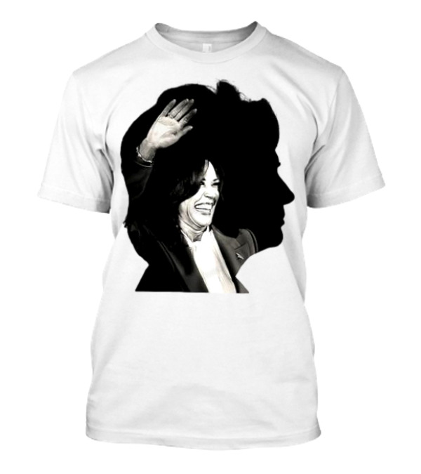 Kamala Harris Overlaid With Hillary Clinton Silhouette Image T-Shirt