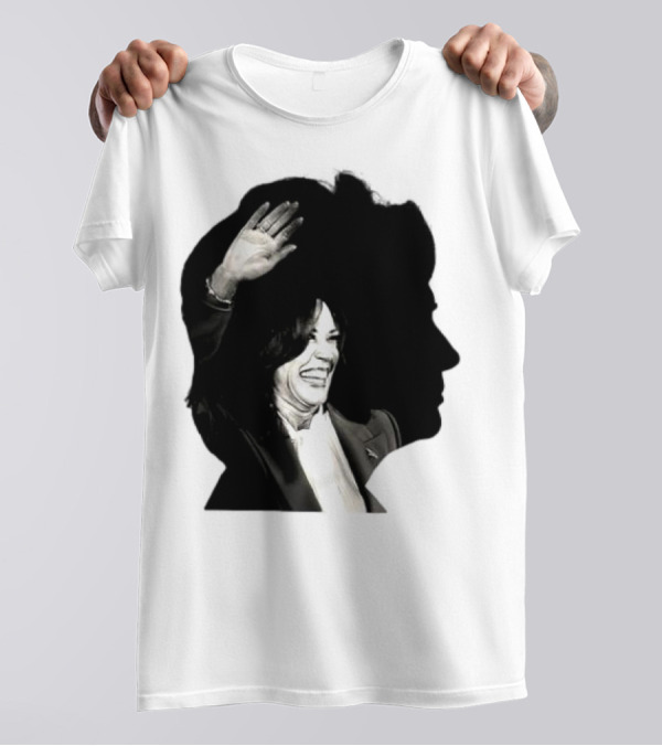 Kamala Harris Overlaid With Hillary Clinton Silhouette Image T-Shirt
