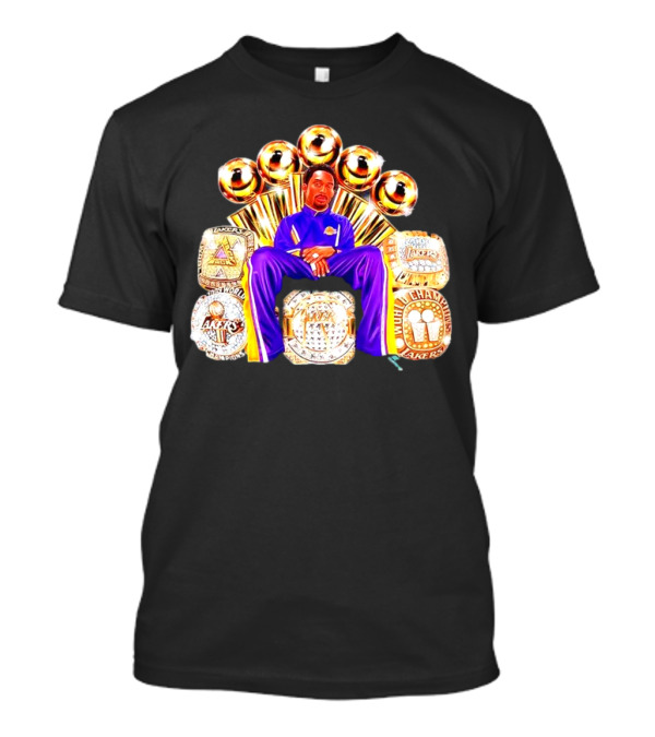 Kobe Bryant Lakers Championship Rings Trophy Throne T-Shirt