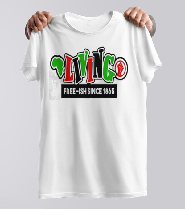 LIVING FREE-ISH SINCE 1865 AFRICA MAP SYMBOL FIST T-Shirt