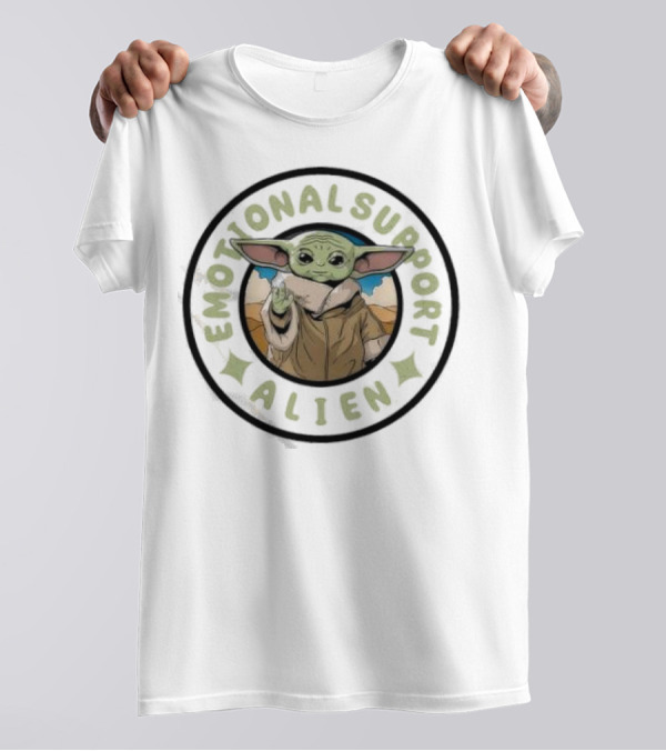 Emotional Support Alien Din Grogu Desert Oasis T-Shirt