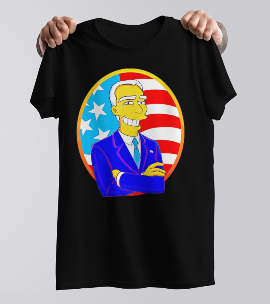 Joe Biden Simpsons Cartoon USA Flag T-Shirt
