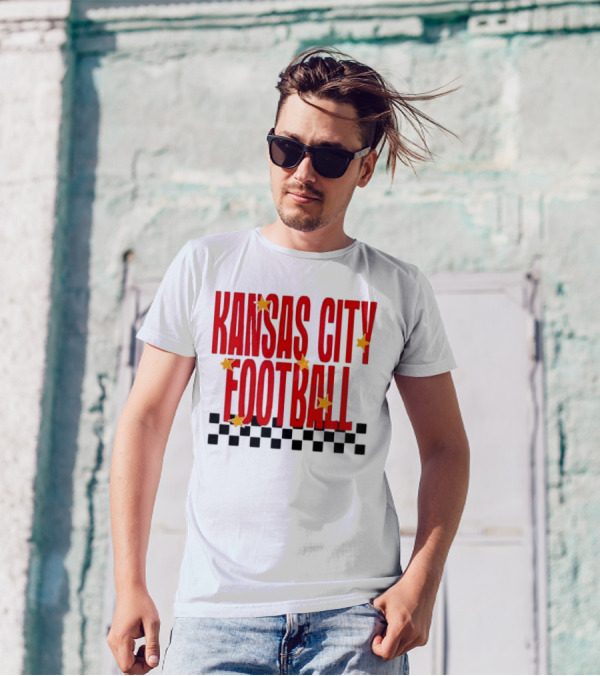 KANSAS CITY FOOTBALL Red Stars Checkerboard Deep Heather T-Shirt