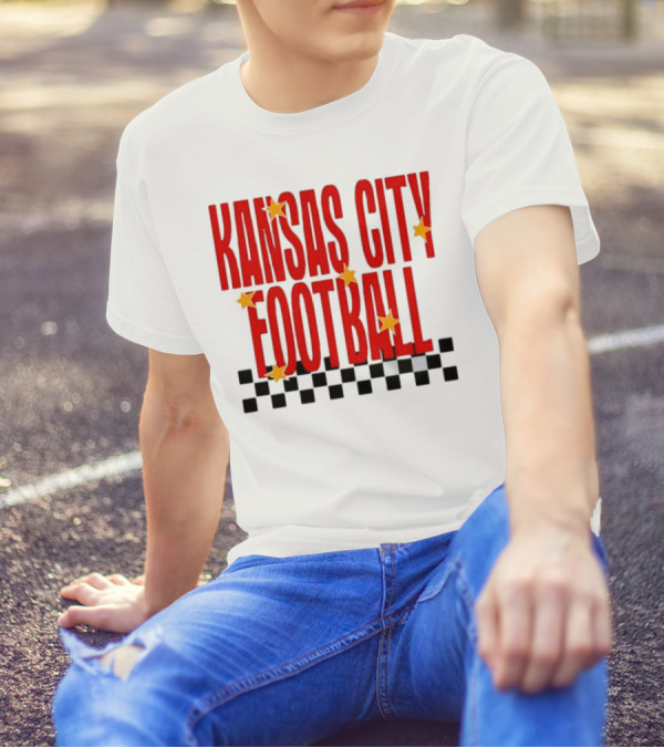 KANSAS CITY FOOTBALL Red Stars Checkerboard Deep Heather T-Shirt