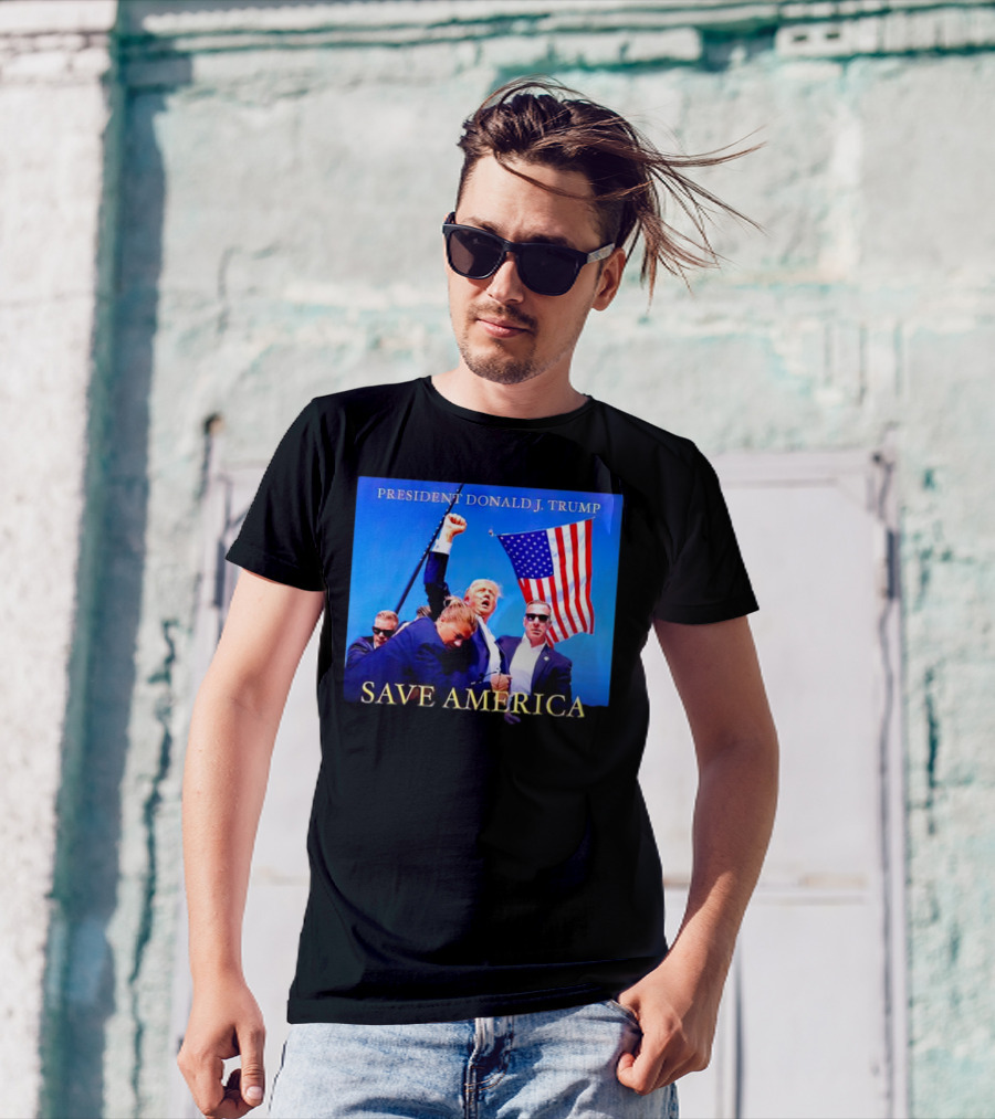 PRESIDENT DONALD J. TRUMP SAVE AMERICA FLAG EVENT T-Shirt