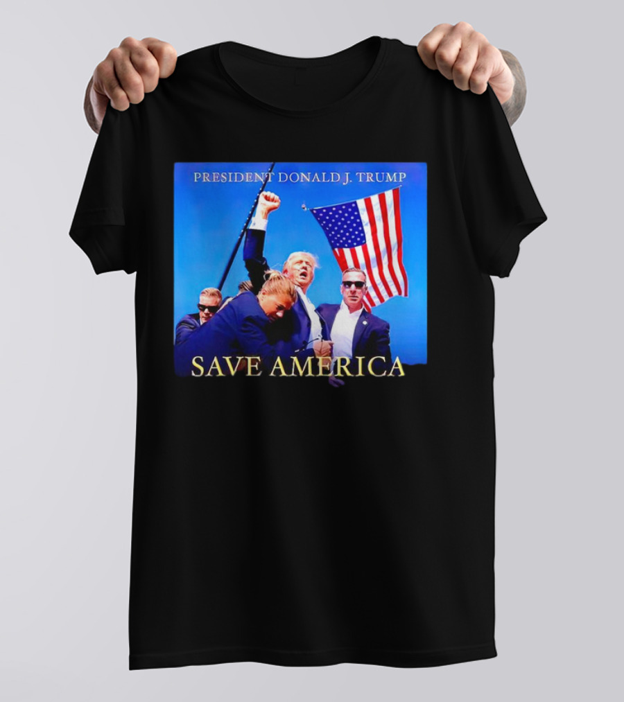 PRESIDENT DONALD J. TRUMP SAVE AMERICA FLAG EVENT T-Shirt