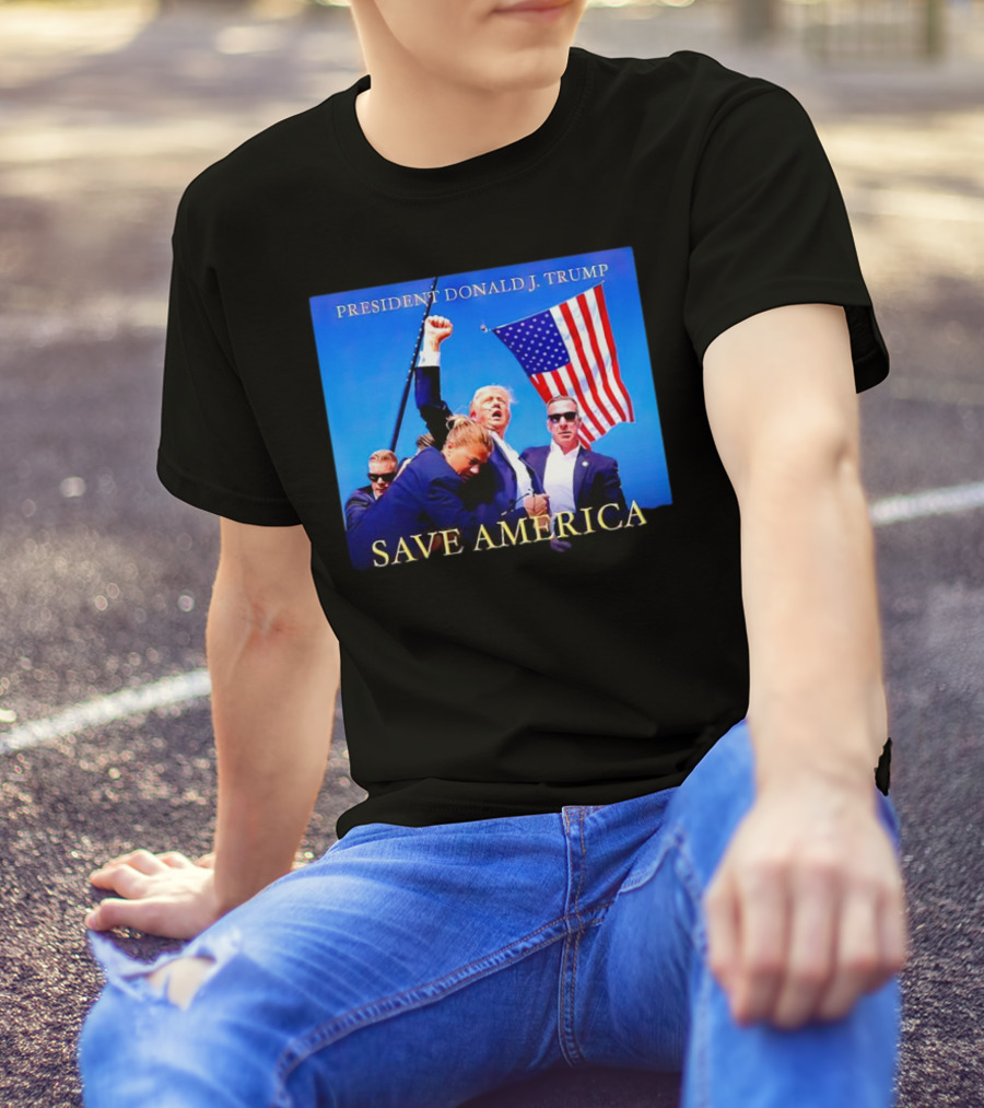 PRESIDENT DONALD J. TRUMP SAVE AMERICA FLAG EVENT T-Shirt