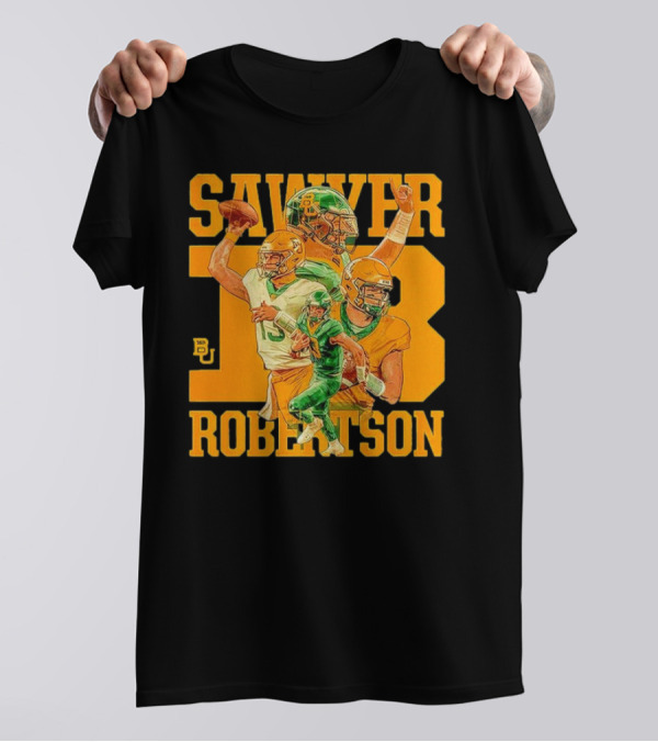 Baylor Bears Sawyer Robertson 13 Football Quarterback BU T-Shirt