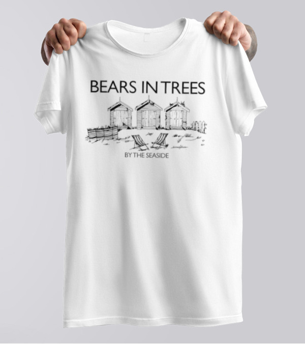 Bears In Trees Beach Huts And Deck Chairs By The Seaside T-Shirt