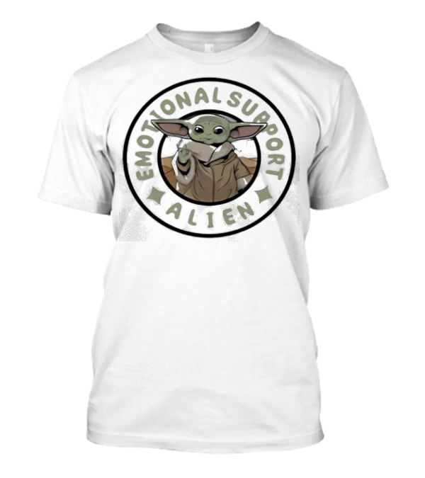 Grogu Emotional Support Alien Mandalorian Star Wars Baby Yoda T-Shirt