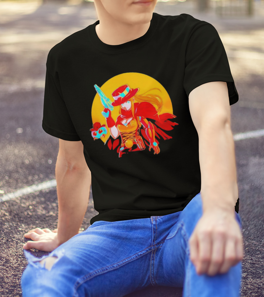 Samus Aran Metroid Marshal With Gun And Hat In Western T-Shirt