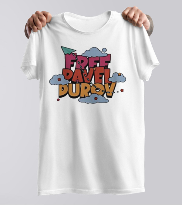 Free Pavel Durov Telegram Graffiti Clouds Paper Airplane T-Shirt