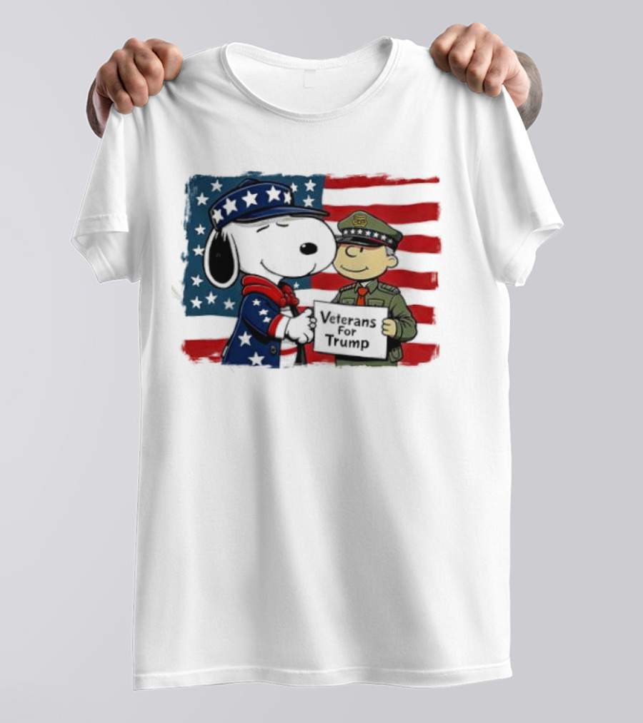 Veterans For Trump Snoopy Patriotic Flag Police Cartoon T-Shirt