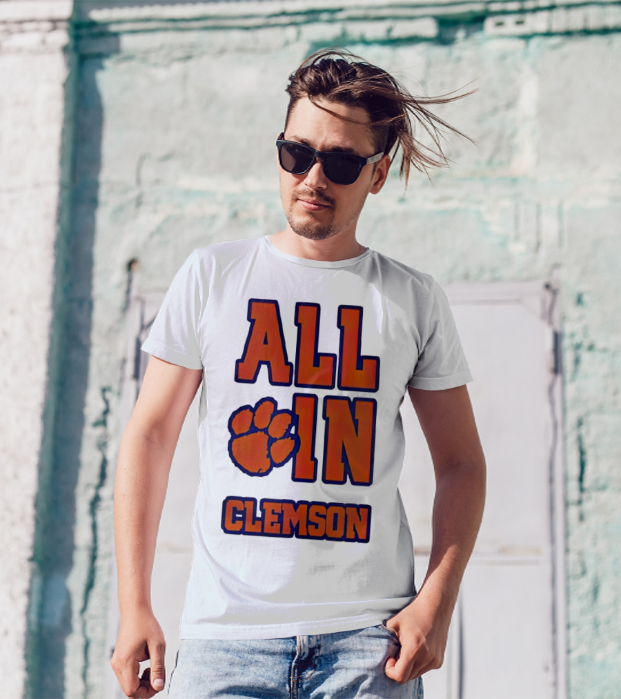 All In Clemson Tigers Football Paw T-Shirt