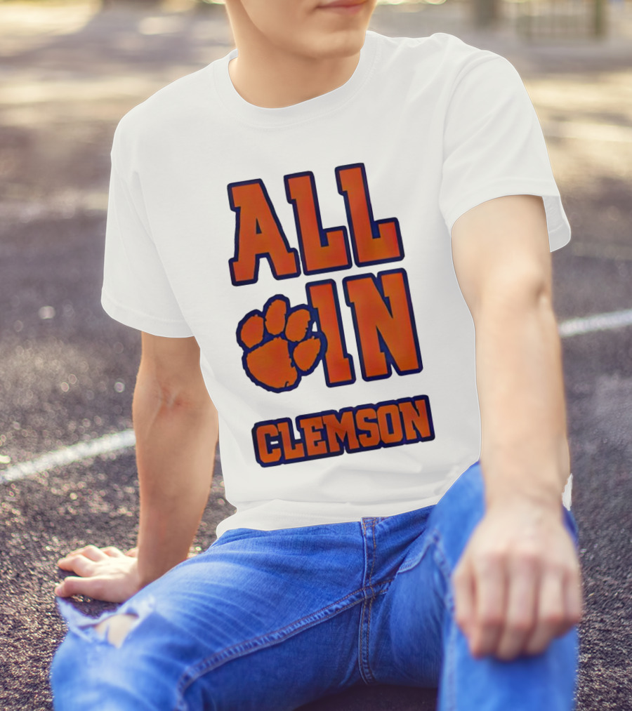 All In Clemson Tigers Football Paw T-Shirt