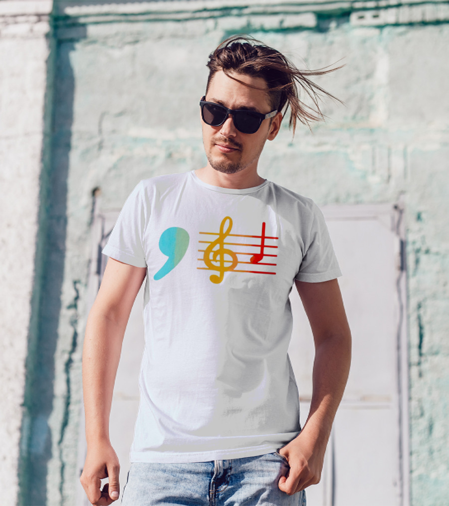 Comma Music Notes Kamala Harris Teacher Elections T-Shirt
