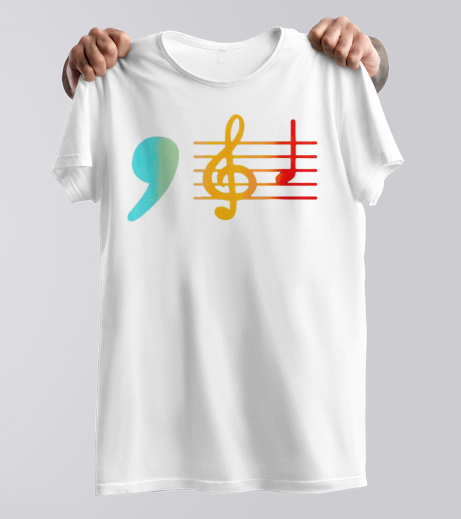Comma Music Notes Kamala Harris Teacher Elections T-Shirt