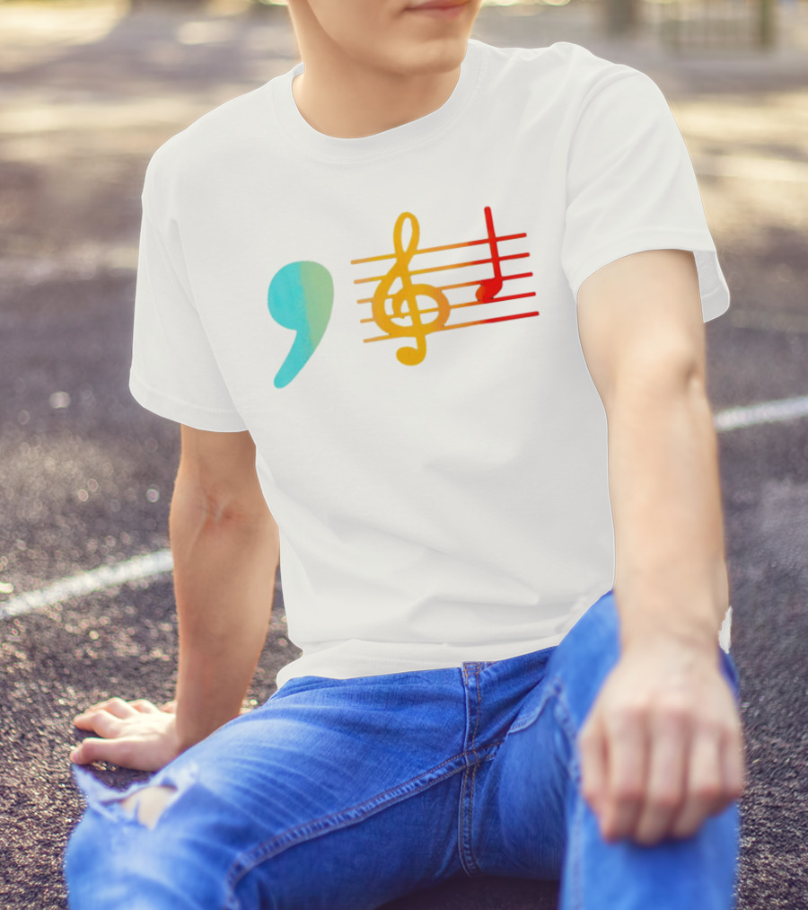 Comma Music Notes Kamala Harris Teacher Elections T-Shirt