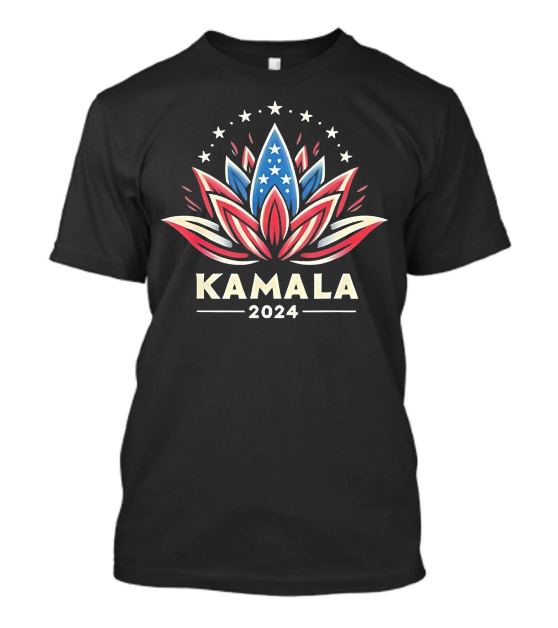 Kamala Harris 2024 Lotus Flower Stars And Stripes USA T-Shirt