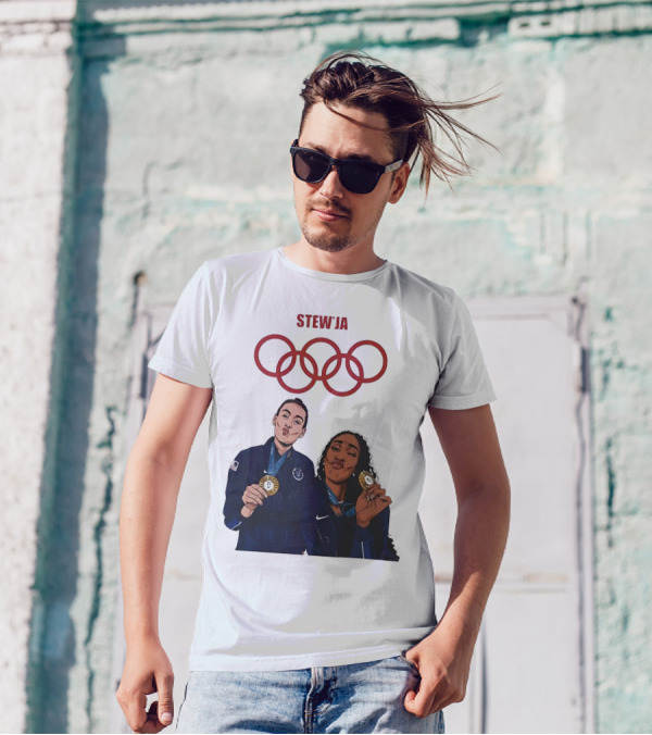 Stewja Olympic Rings A'Ja Wilson Breanna Stewart T-Shirt