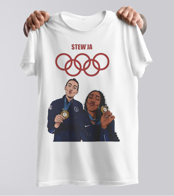 Stewja Olympic Rings A'Ja Wilson Breanna Stewart T-Shirt