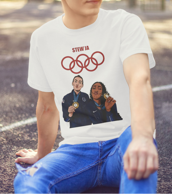 Stewja Olympic Rings A'Ja Wilson Breanna Stewart T-Shirt
