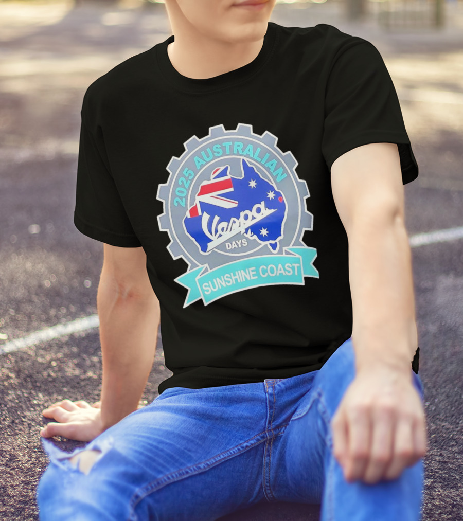 2025 Australian Sunshine Coast Vespa Days Australia Flag T-Shirt