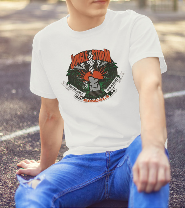 Jungle Storm Rule The Jungle Open In Orange 2024 Bengals T-Shirt