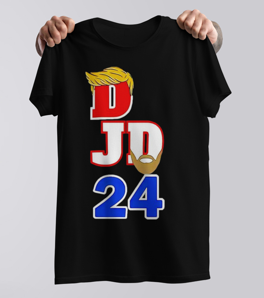 Outlaw Hillbilly Donald Trump J.D. Vance 2024 D JD 24 Iconic Hair Beard Style Patriots T-Shirt