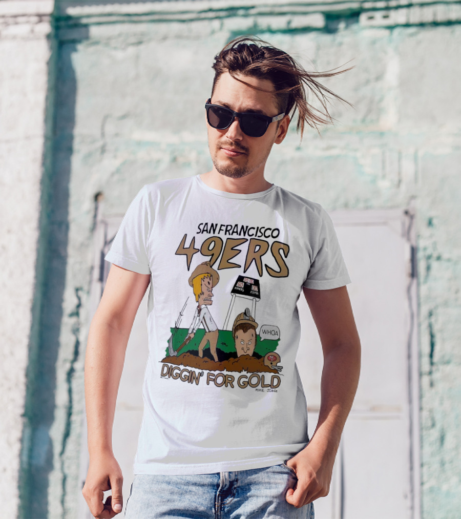 San Francisco 49ers Diggin' For Gold NFL X Beavis And Butt-Head T-Shirt