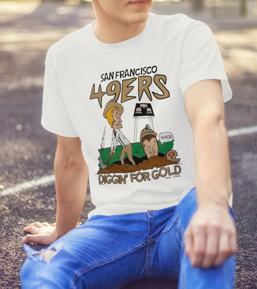 San Francisco 49ers Diggin' For Gold NFL X Beavis And Butt-Head T-Shirt