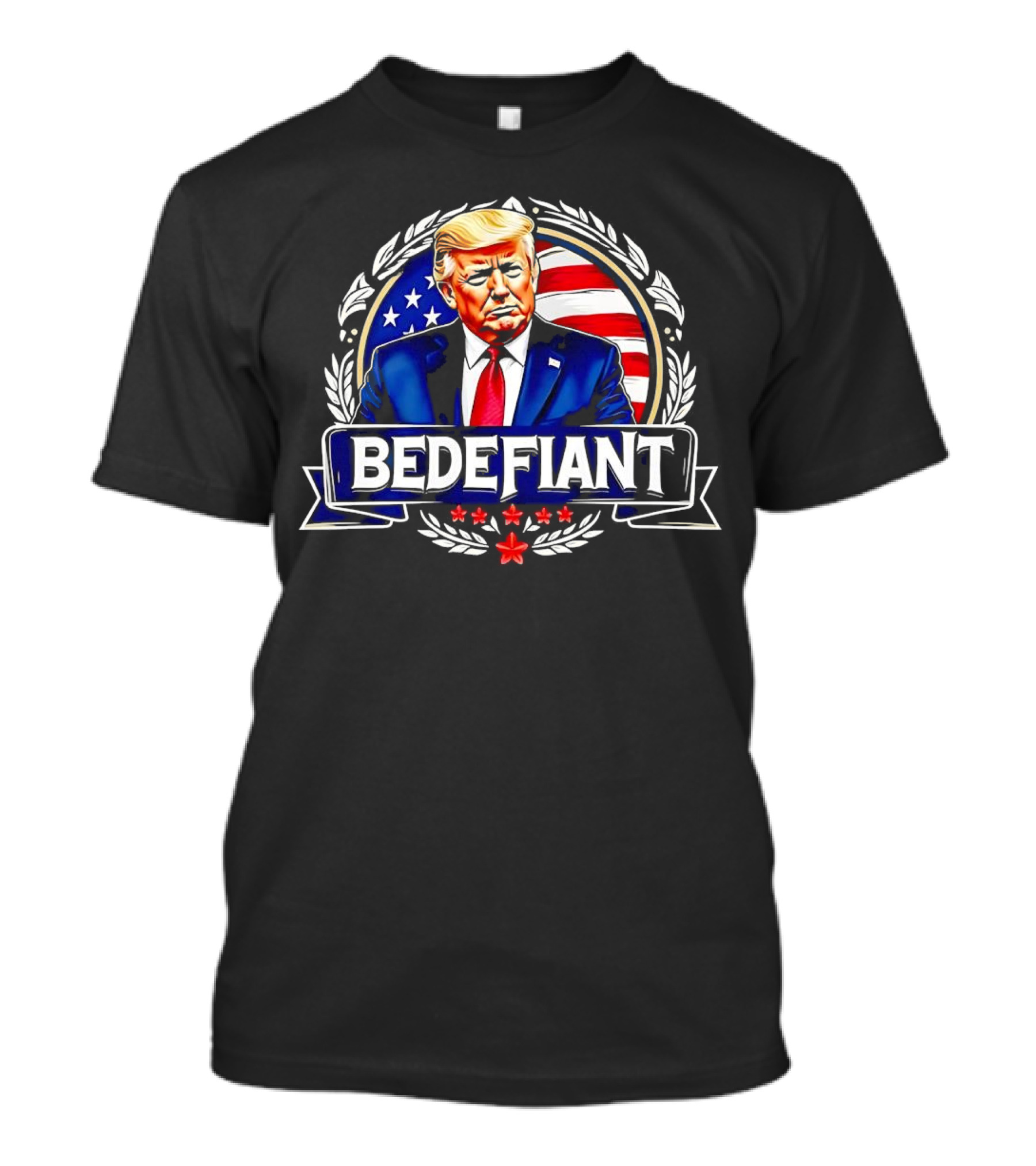 Trump 2024 BeDefiant American Flag T-Shirt