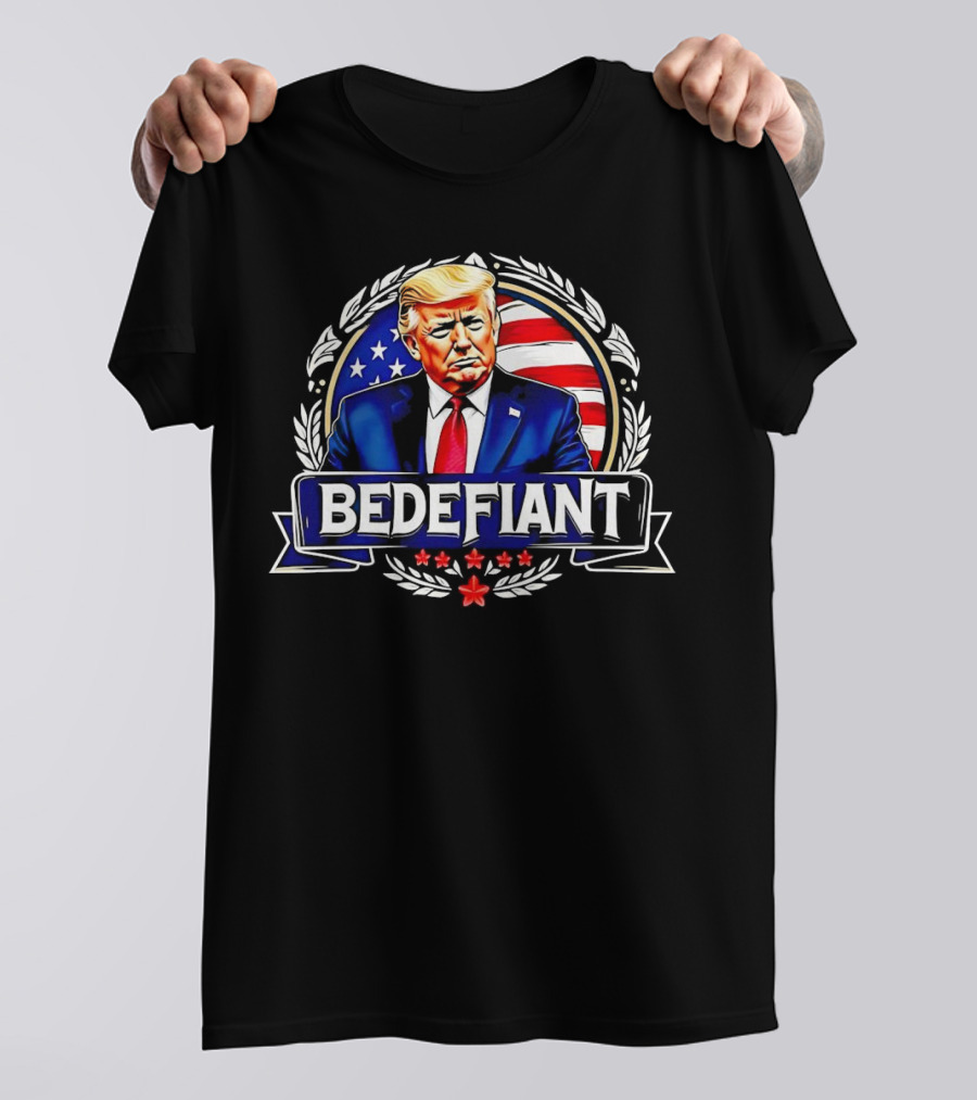 Trump 2024 BeDefiant American Flag T-Shirt