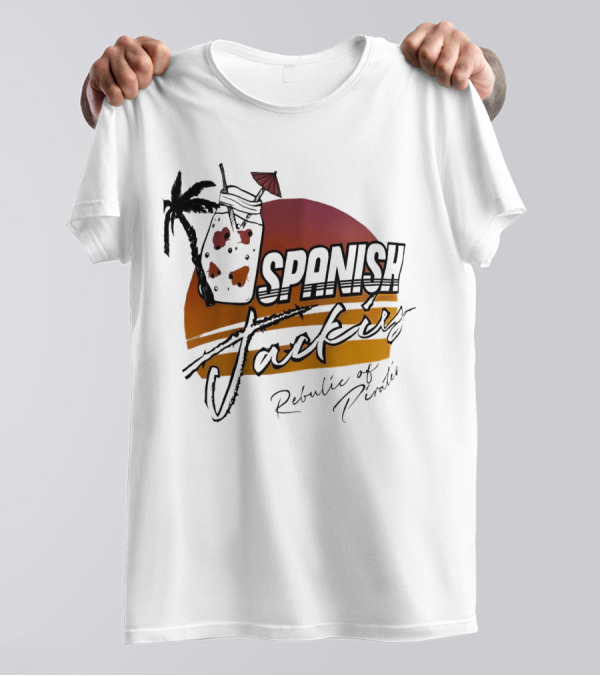 Spanish Jacking Republic Of Pirates Sunset Palm Tropical Drink T-Shirt