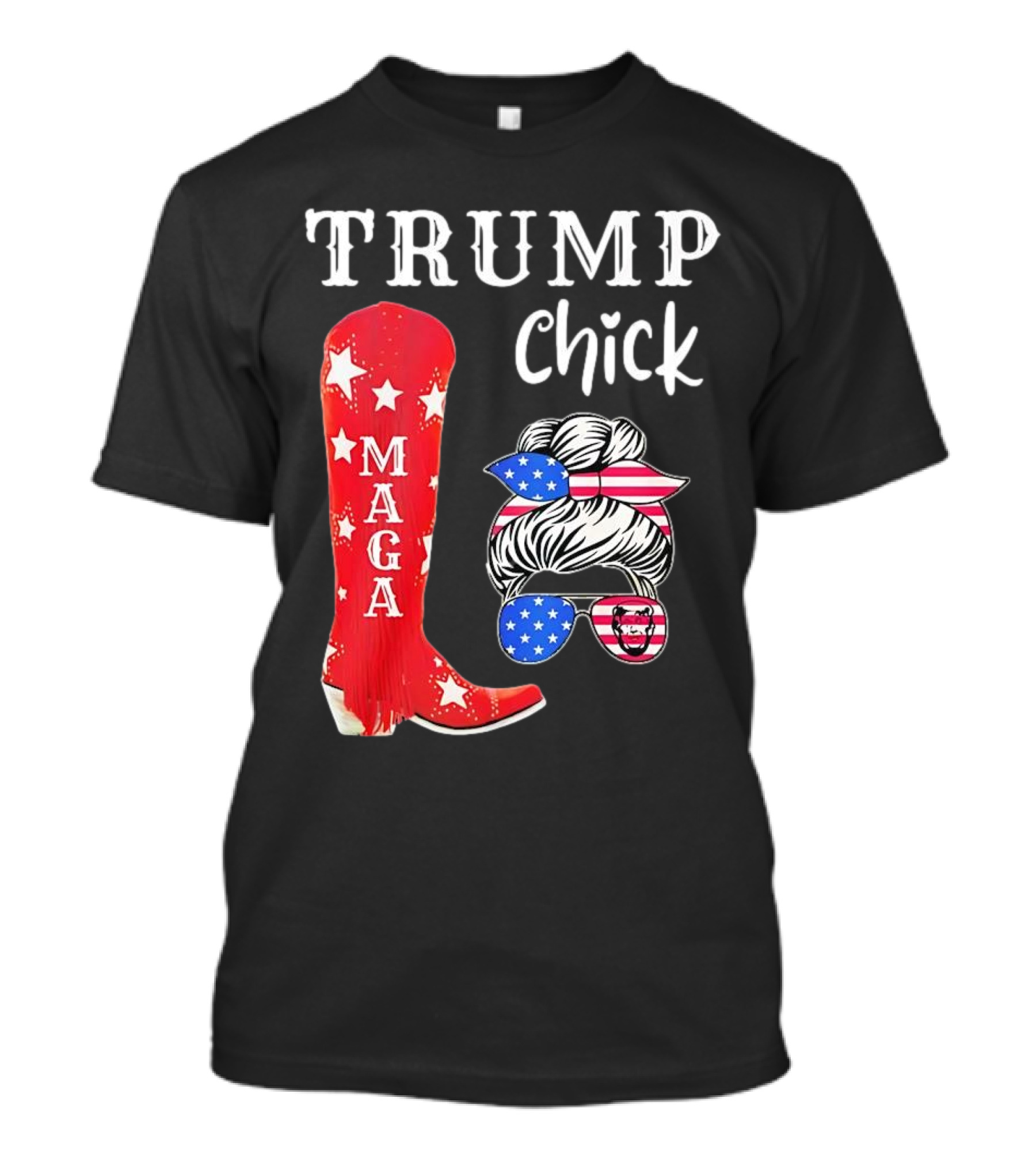Trump Chick MAGA Stars And Stripes USA Flag T-Shirt