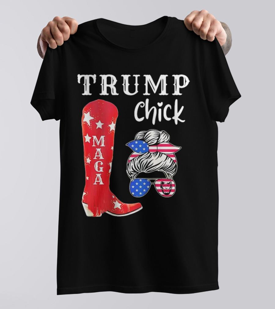 Trump Chick MAGA Stars And Stripes USA Flag T-Shirt