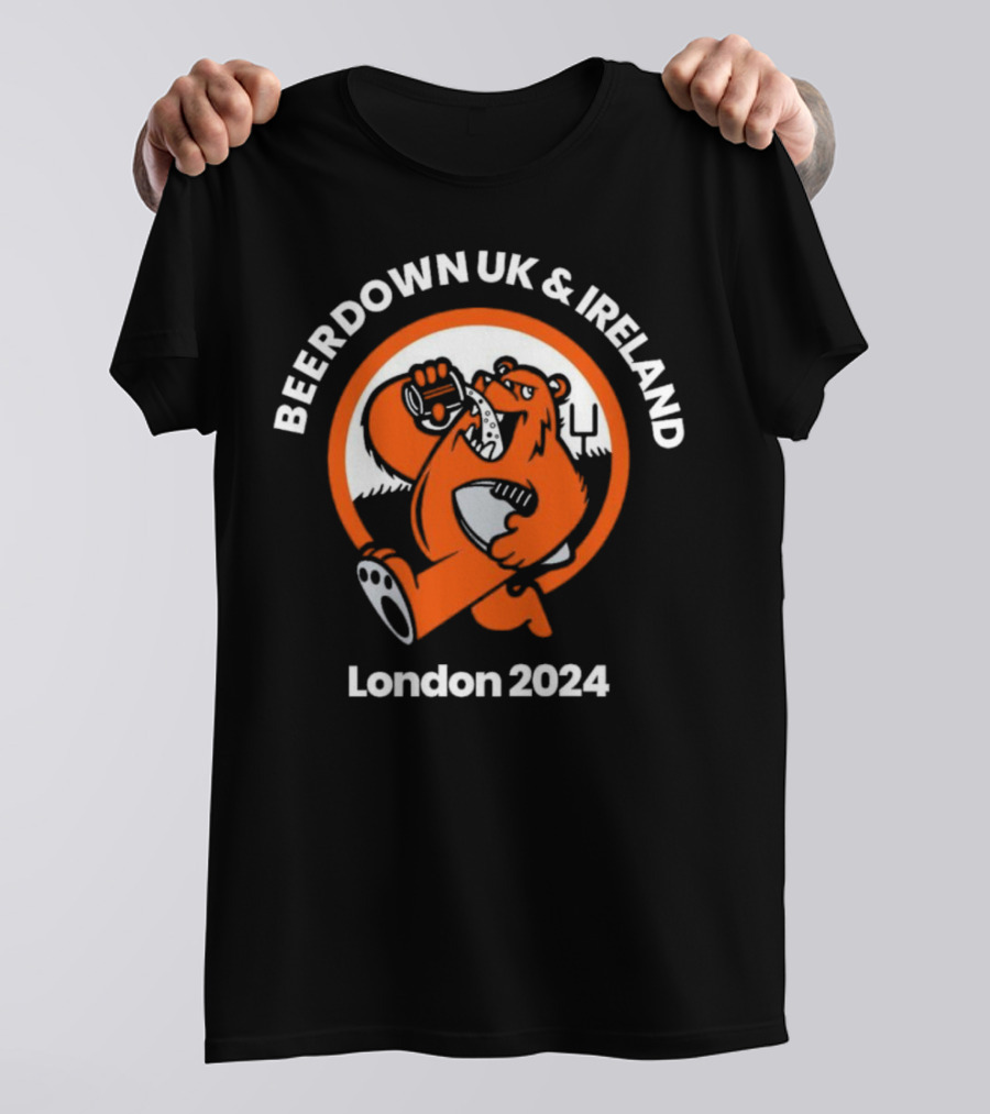 BEERDOWN UK And IRELAND London 2024 Football Bear Drinking杯 T-Shirt