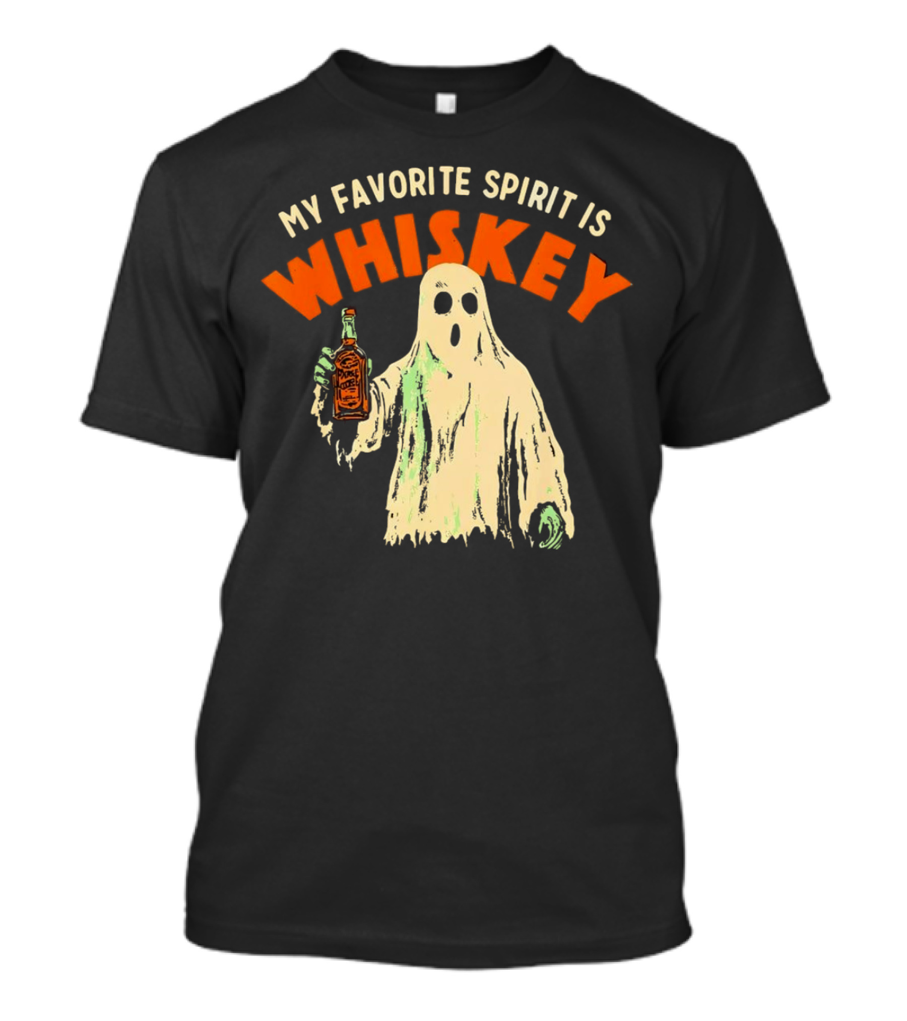My Favorite Spirit Is Whiskey Ghost Halloween T-Shirt