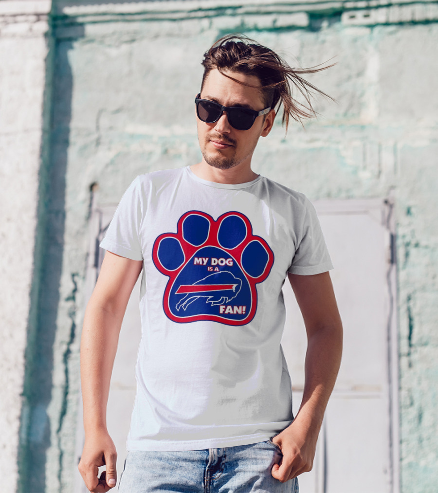 Buffalo Bills My Dog Is A Fan Paw Prints T-Shirt
