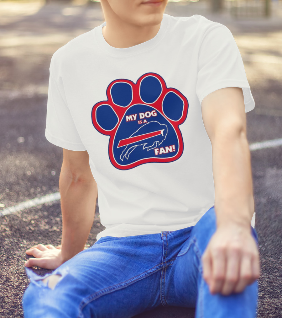 Buffalo Bills My Dog Is A Fan Paw Prints T-Shirt
