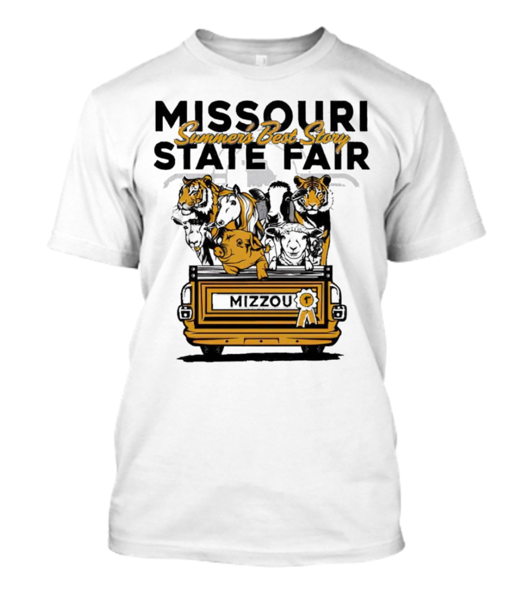 Mizzou Tigers Missouri State Fair Summer's Best Story Truck Bed Animals T-Shirt