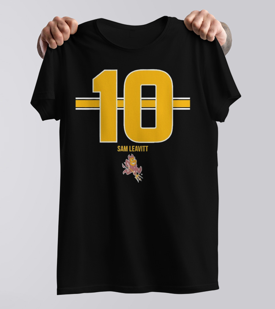Sam Leavitt 10 Arizona State Sun Devils Football Player Iconic T-Shirt