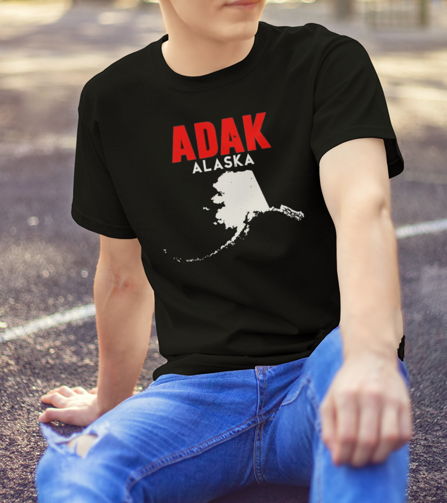 Adak Alaska State Map Travel USA Alaskan America T-Shirt
