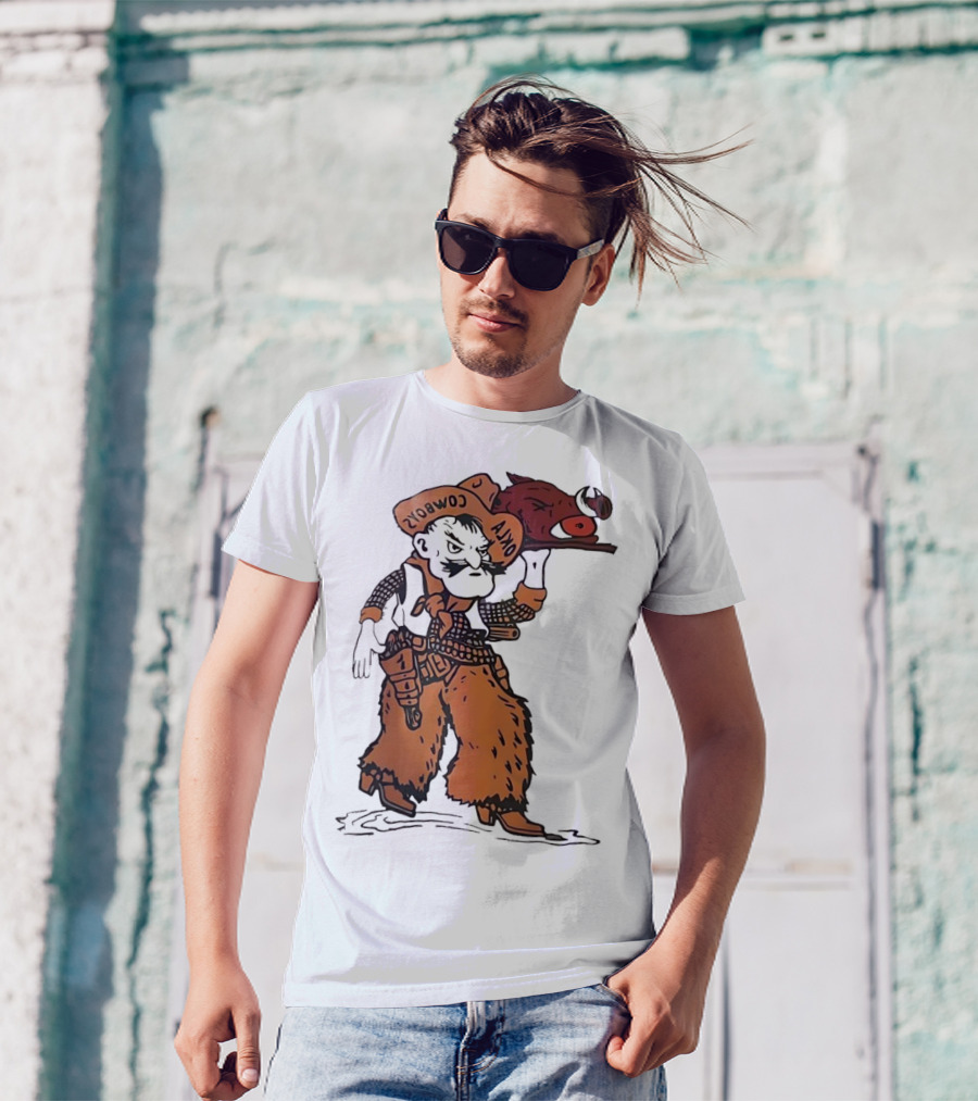 Oklahoma State Cowboys Vs Arkansas Razorbacks Rivalry Showdown Mascot T-Shirt