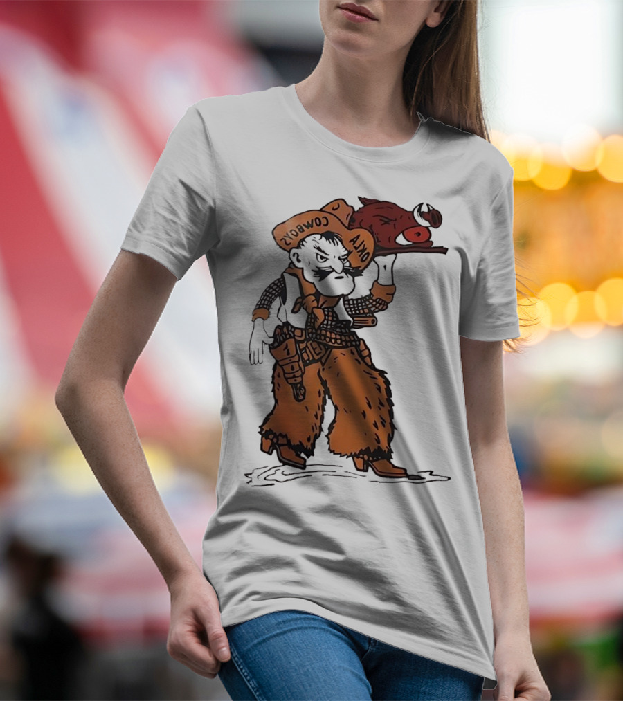 Oklahoma State Cowboys Vs Arkansas Razorbacks Rivalry Showdown Mascot T-Shirt