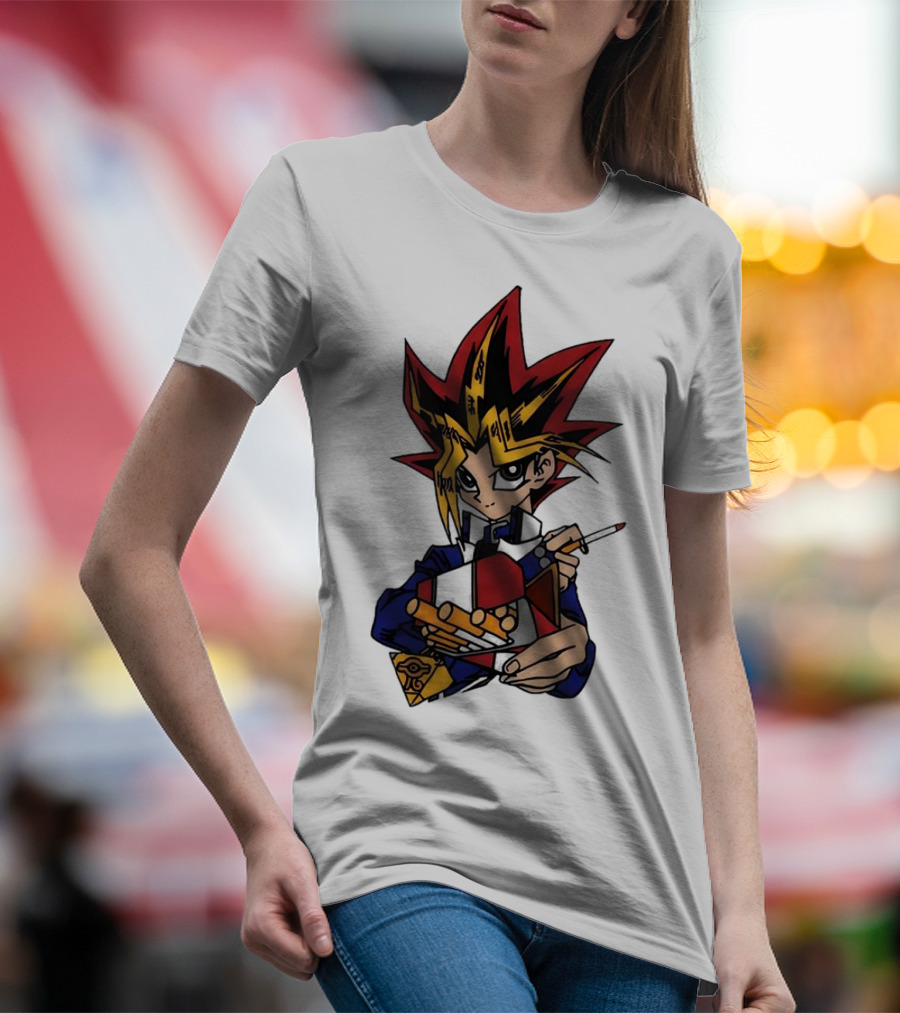 Yu-Gi-Oh Yugi Holding Cards With Millennium Puzzle T-Shirt