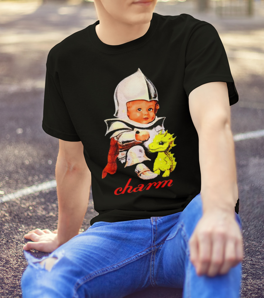 Claire Cottrill HQ Charm Dragon Knight Baby In Armor With Yellow Dragon T-Shirt