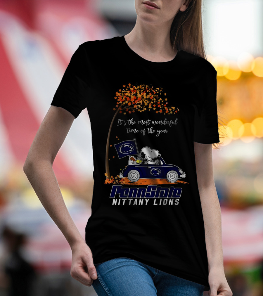 It's The Most Wonderful Time Of The Year Snoopy Driving Car Penn State Nittany Lions T-Shirt