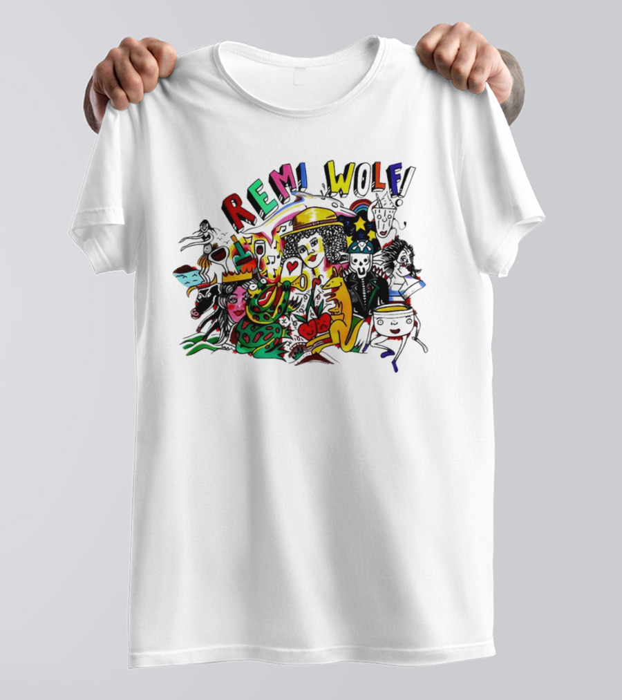 Big Ideas Remi Wolf Colorful Doodle Animation T-Shirt