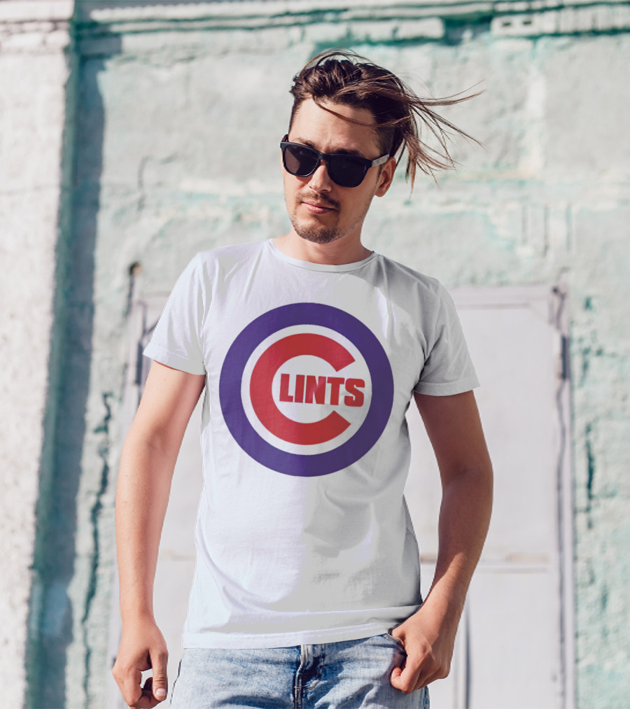 Clints Big C Chicago Cubs Logo Parody Purple Circle T-Shirt